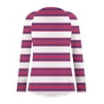 thumbnail image 5 of ZHYou Striped Loose Fit Tunic Tops for Women,Long Sleeve Casual Shirts Soft Comfort Oversized Blouses,Hot Pink,Size S, 5 of 5