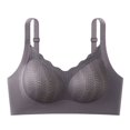 thumbnail image 2 of Womens Wireless Bras, V Neck Full Coverage Push-Up Bras with Adjustable Straps, Breathable Comfort Bra for Daily | VerBelle,Purple L, 2 of 4