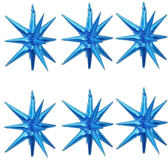 Globos de aluminio ZSYLYTKV Blue Star de 14 puntas y 22 pulgadas, paquete de 6