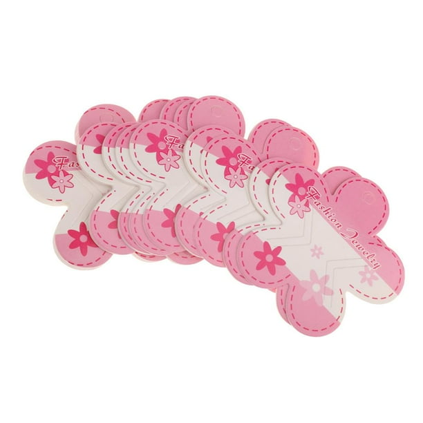 Paquete de 50 tarjetas para embalaje de joyas, pinzas para el cabello, cajas de exhibición Forma de la flor del ciruelo