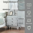 thumbnail image 3 of Silver Nightstands End Table with  Mirrored Frame Modern Side Table with 3 Storage Drawers For Living Room Bedroom Small Spaces, 3 of 8