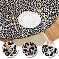 thumbnail image 4 of Black and Tan Leopard Print Round Fitted Tablecloth with Elastic Edge,Dining Table Cover Waterproof,Outdoor Round Tablecloth for Camping,Dining,Indoor and Outdoor, 4 of 7