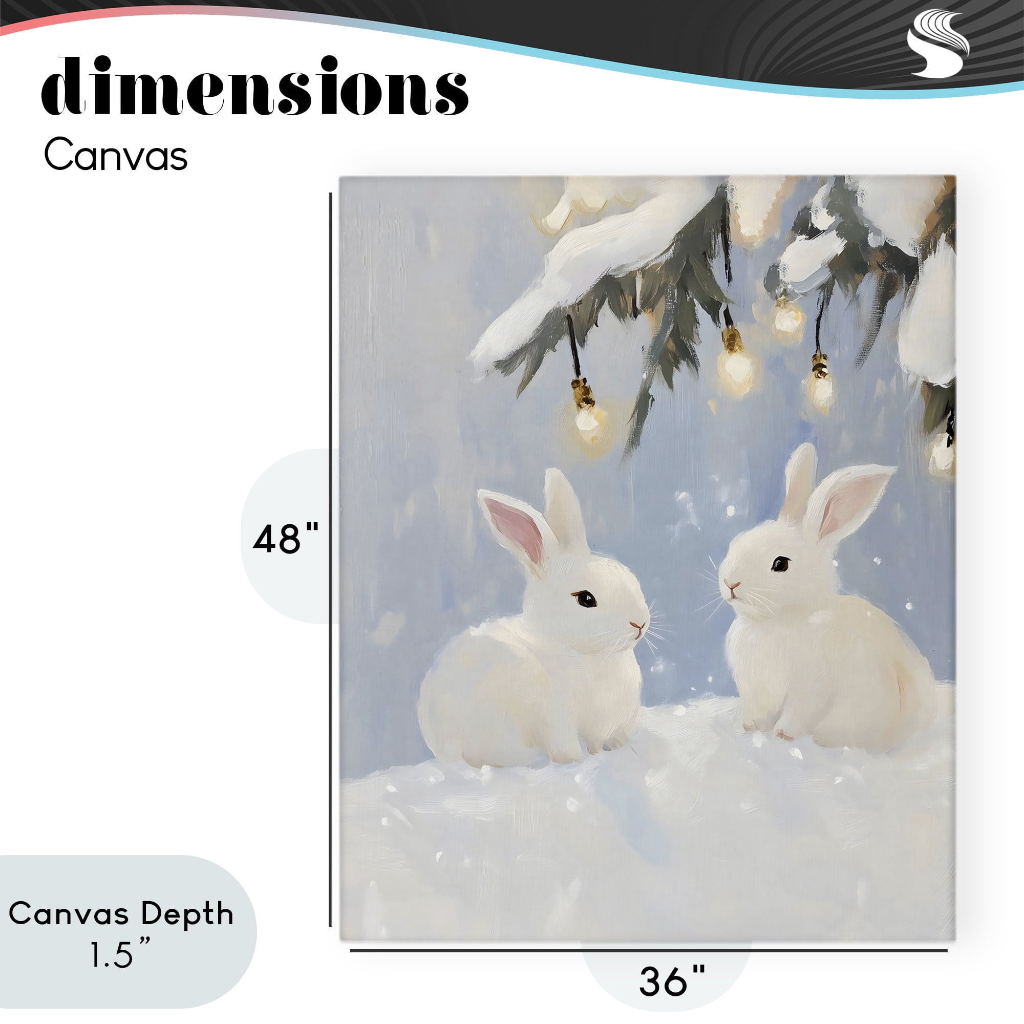 Stupell Industries Winter Bunnies Under Twinkling Lights Canvas Wall Art, design by The Prints Vibe