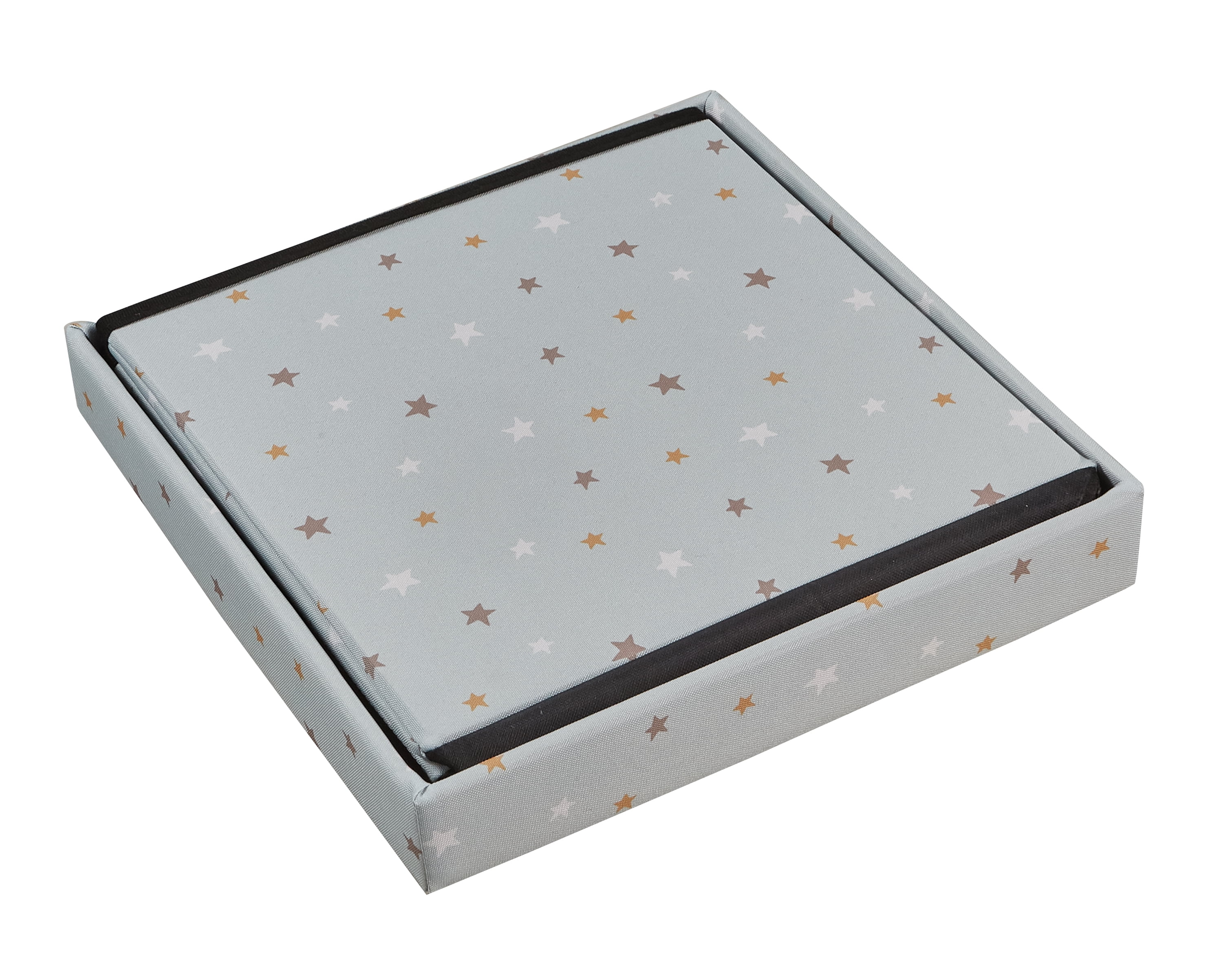 Kvell Kids Stars Design 15 x 15 Inch Collapsible Toy Storage Bin with Removable Lid