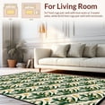 thumbnail image 2 of ODIKA 4'x6' Machine Washable Non-Slip Area Rug, Leopard Motif with Lush Botanical Leaf Accents Semicircular High Traffic Rug, Green, 298338, 2 of 7
