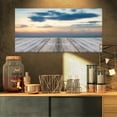 thumbnail image 1 of Wooden Board at Sunset Seashore - Modern Canvas Art Print, 1 of 1