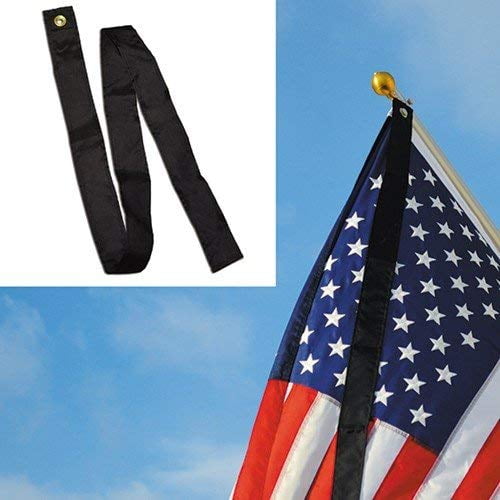 Mourning Streamer Black Mourning Ribbon 2.5 Inches x 5 Feet