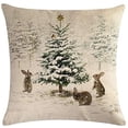 thumbnail image 5 of Funda de cojín de lino de algodón Estampado de Navidad 45X45cm Funda de almohada Ciervo Muñeco de nieve Impreso Sofá Almohada Funda de almohada de lino Coche Sofá decorativo para el hogar Xemadio ZYY-0567, 5 of 5