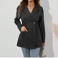 thumbnail image 4 of Vedolay Fall Tops for Women Women's Solid Color Open Front Plus Size Long Sleeve Office Blazers Jacket,Black XL, 4 of 5
