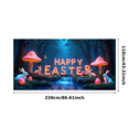thumbnail image 3 of Easter Themed Egg Shaped Banner with Cityscape Inside Happy Easter Lettering Butterflies Clouds and Rainbows Background Party Decorations Easter Celebrations Photography Props Spring Events, 3 of 8
