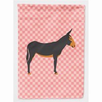 Caroline's Treasures BB7855GF Catalan Donkey Pink Check Flag Garden Size , Small, multicolor