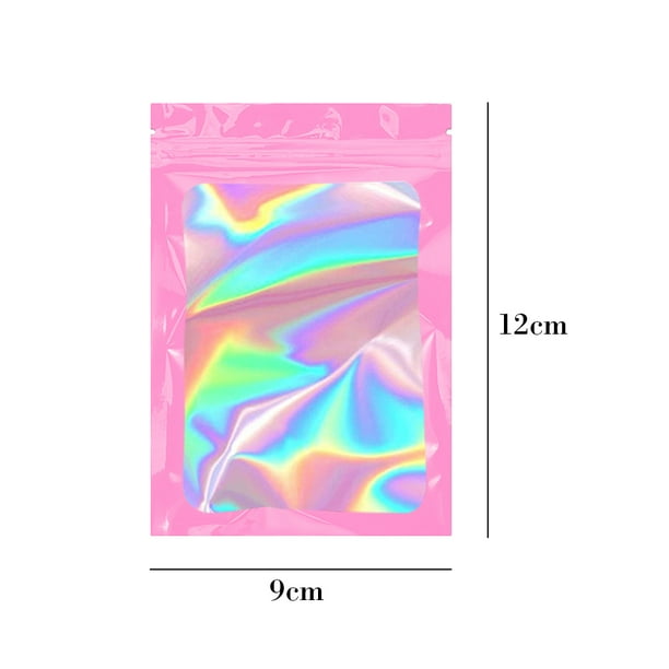 Bolsa Holográfica Bolsas holográficas de 100 Uds. calcetines de almacenamiento de sellado translúcido embalaje de regalo de dulces Sywqhk Libre de BPA