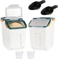 thumbnail image 2 of Airtight Flour Storage Container 25Lb, Large BPA Free Plastic Rice Storage Dispenser Kitchen Pantry Organizer Box Pet Dog Cat Food Storage Container Bin, Green, 2 of 8