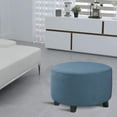 thumbnail image 3 of YOPTOP 1pc Contemporary Round Ottoman Footstool Cover  Stretchable Polyester and Spandex Blend  Machine Washable  Non-Slip Grip  Elastic Band Closure  180-200gsm Weight - Small Size ZZZ,Brown Brown, 3 of 7
