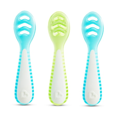 Munchkin® Gentle Dip™ Multistage First Infant Spoons, Blue/Green, Unisex, 3 Pack