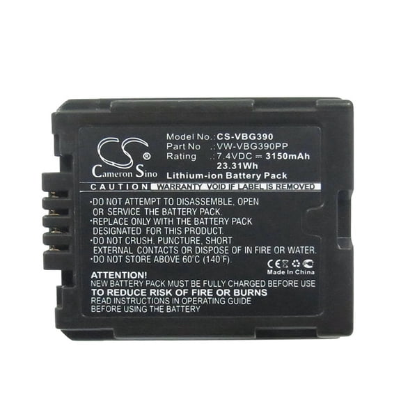3150mAh VW-VBG390 VW-VBG390PP VW-VBG390E VW-VBG390K Battery for Panasonic HDC-SD20K HDC-SD700K HDC-SD100 SDR-H79 HDC-TM20K AG-HM