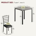 thumbnail image 7 of CuisinSmart 3 Piece Medium Density Fiberboard Square Dining Table Set Gray, 7 of 7