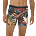 thumbnail image 2 of Rateoe Samurai Frog Guitar Print Men’s Underwear Boxer Briefs Soft Comfortable Underwear Boxer Briefs, Long Leg Briefs,Anti-chafing Boxer Briefs, 2 of 7
