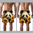 thumbnail image 3 of luoweisi Men's Beach Shorts Quick Dry Swim Trunks with Mesh Lining Panda Sunflower L, 3 of 5