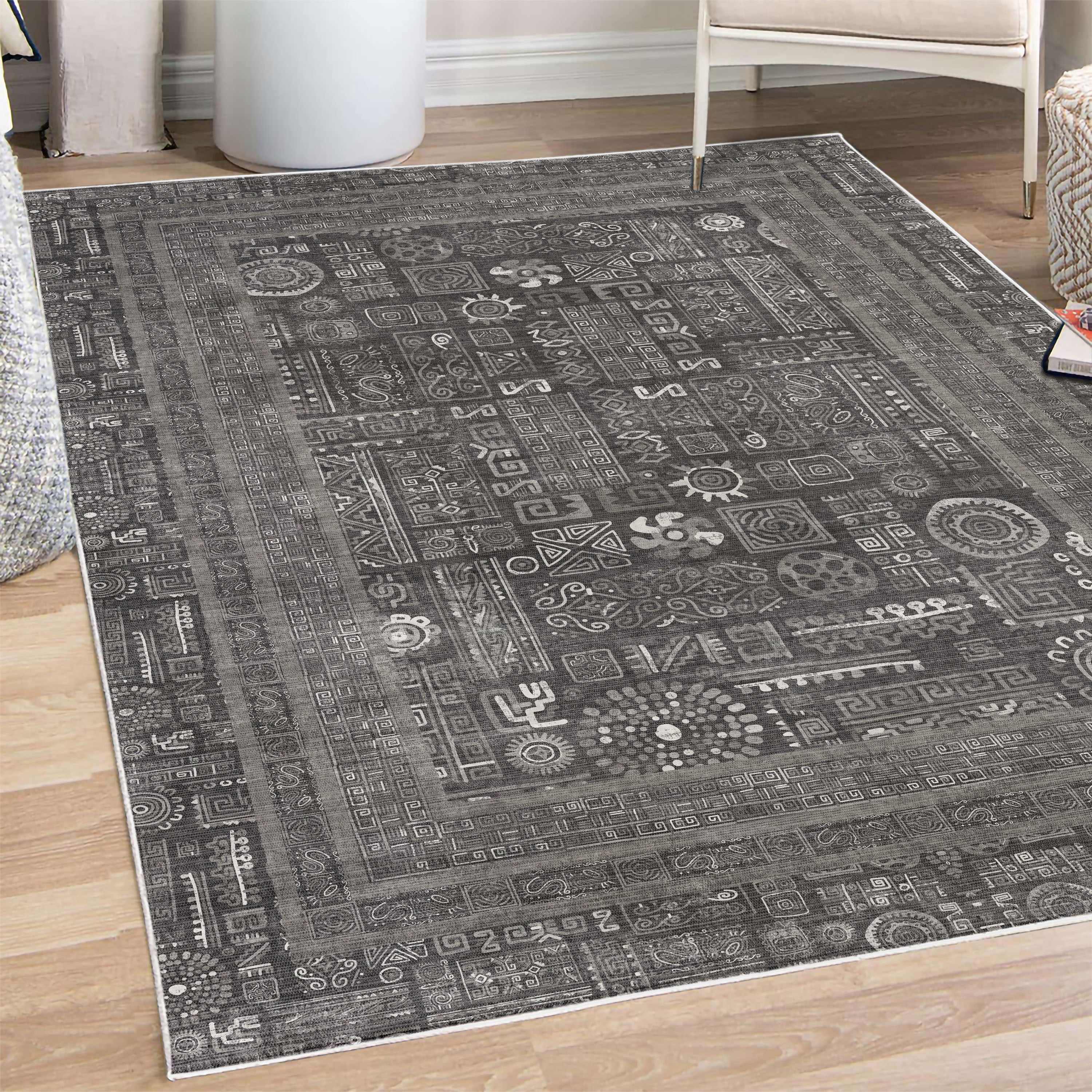Tribal Decorative Rug, Ethnic Aztec Geometric Colorful Details and ...