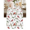 thumbnail image 2 of Burlap Table Runner 120 Inches Long, Christmas Red Bird Green Leaf Non-Slip Kitchen Table Runners for Dining Room Everyday Use Party Table Decorations Watercolor Cardinal Plant, 2 of 9