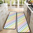 thumbnail image 4 of Kitchen Rugs Sets Of 2,Colorful Checkerboard Pattern Anti Fatigue Kitchen Mat Rugs Non Slip Washable,Decorative Kitchen Floor Mats for Kitchen,Sink,Laundry,17"x47"+17"x47", 4 of 5
