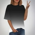 thumbnail image 2 of Timegard Hauts Grande Taille pour Femmes Couleur Dégradée Manches Courtes Col Rond Blouses Décontractées Confortables T-Shirts, 2 of 5