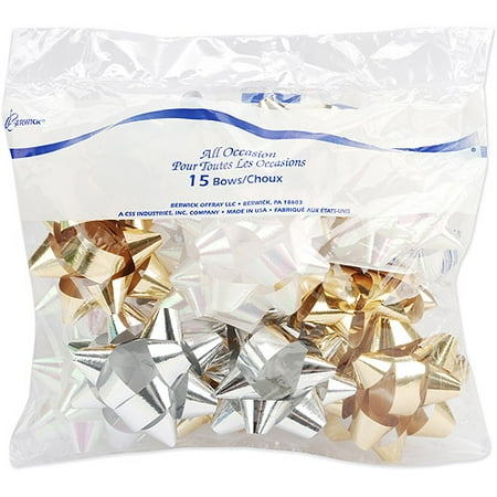 Gift Bows - 15-Pack, Metallic