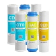 thumbnail image 1 of Max Water 10" Standard Whole House Replacement Filters Coconut Shell Carbon, Polypropylene Sediment, and GAC Carbon Filters Variations (6 Pack), 1 of 6