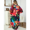 thumbnail image 3 of Plus Size Kaftan for Women Print Summer Caftan Loungewear Maxi Beach Dress Casual Housewear Over Sized moomoo Dresses Night Gown Resort Tunic Beachwear, 3 of 11