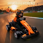 Licensed McLaren Go Kart for Kids Ages 6+, 24V Electric Drift Kart Car Ride on Toys for Big Kids, Crazy Go Cart with Dual 200W Motors, Adjustable Seat, 7.5MPH, LED Lights