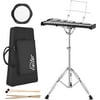 Eastar Advanced 32 Note Glockenspiel Xylophone Bell Kit Percussion Kit for Adult with 8 Inch Drum Practice Pad, Stand, Glockenspiel Stick, Drum Sticks and Carrying Bag