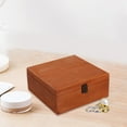 thumbnail image 6 of Wooden Storage Box Rustic with Hinged Lid Home Decor Wood Boxes Keepsake Box brown 23x23x10cm, 6 of 8
