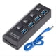 thumbnail image 1 of Concentrador USB 3.0 de 4 Puertos, Divisor USB, Concentrador USB 3.0 Multipuerto, Adaptador de Corriente con Interruptor Individual para PC., 1 of 5