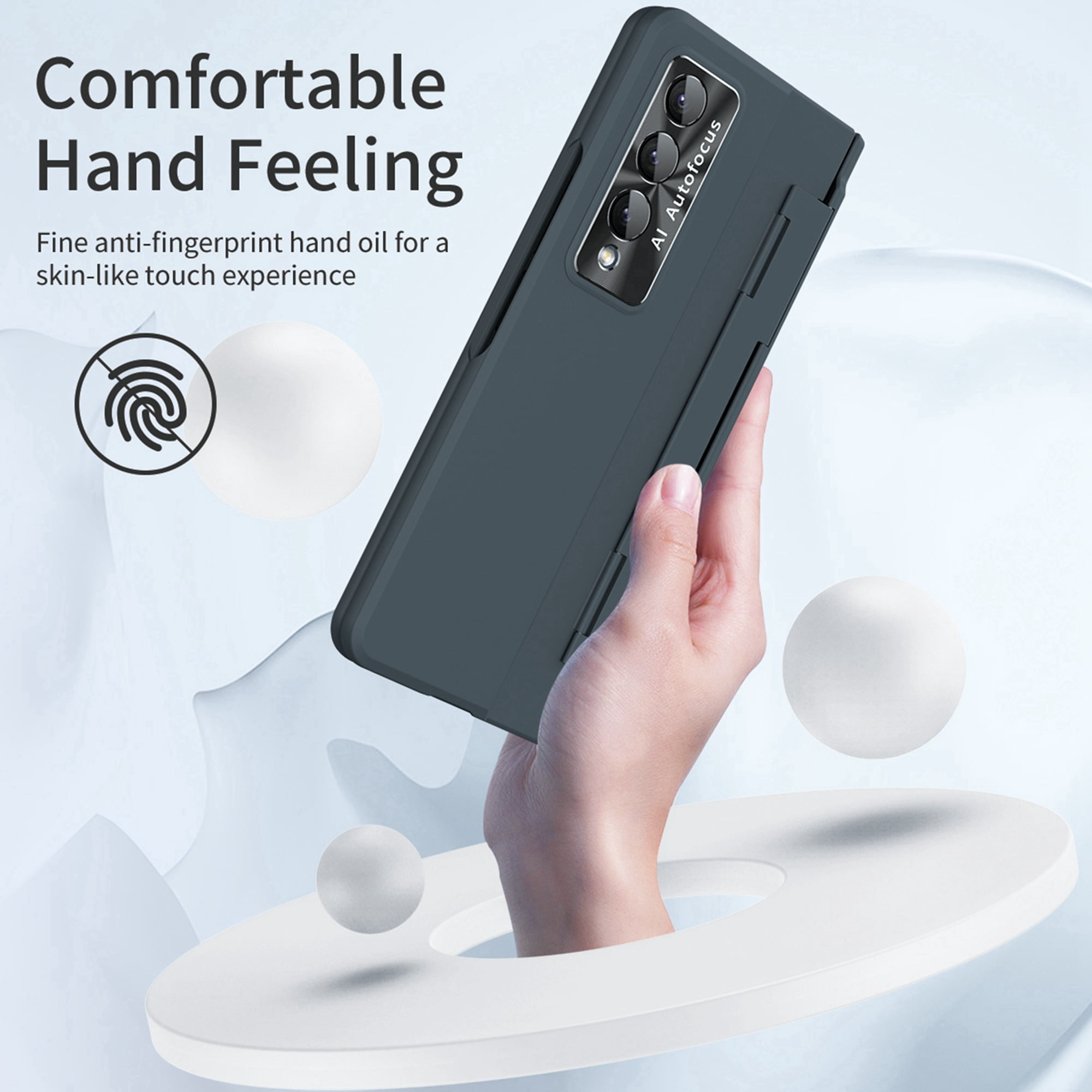 Dteck for Galaxy Fold 4 Case Hinge Protection Wireless Charging Hard Back with Non-Slip Shockproof Lightweight Slim Cover for Samsung Z Fold 4 5G 2022, Green