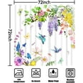 thumbnail image 3 of 72" x 72" Hummingbird Shower Curtain Spring Bird Floral Flower Bathroom Set Vintage Wood Rustic Farmhouse Butterfly Home Bath Bathtub Decor Durable Fabric Machine Washable with 12 Hooks, 3 of 5