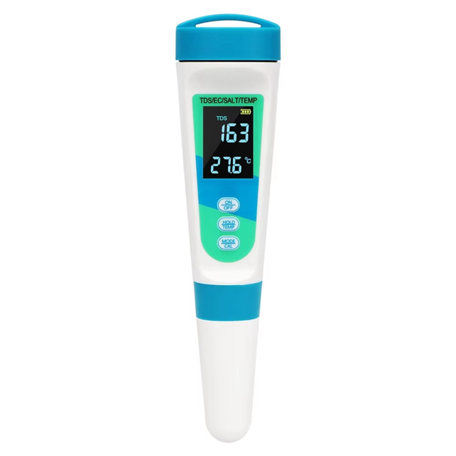 4 en 1 TDS/EC/SALINITY/Température Détecteur de Teneur en Sel pour Piscine Eau Potable Aquarium, 1 * Testeur de Qualité de l'Eau Numérique