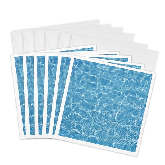 3drose, Crystal Clear Blue Pool Water, 6 Greeting Cards with Envelopes