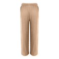 thumbnail image 4 of JJHGVB Palazzo Pants Wide Leg Pants Woman Womens Daily Elastic Waist Straight Solid Color Casual Pants Loose Long Pants Barrel Pants Women Women'S Pants Khaki L, 4 of 6