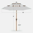 thumbnail image 3 of Best Choice Products Woodgrain Pattern 10ft 3-Tier Solar Patio Umbrella w/ 24 LED Lights, Tilt - Fog Gray, 3 of 9