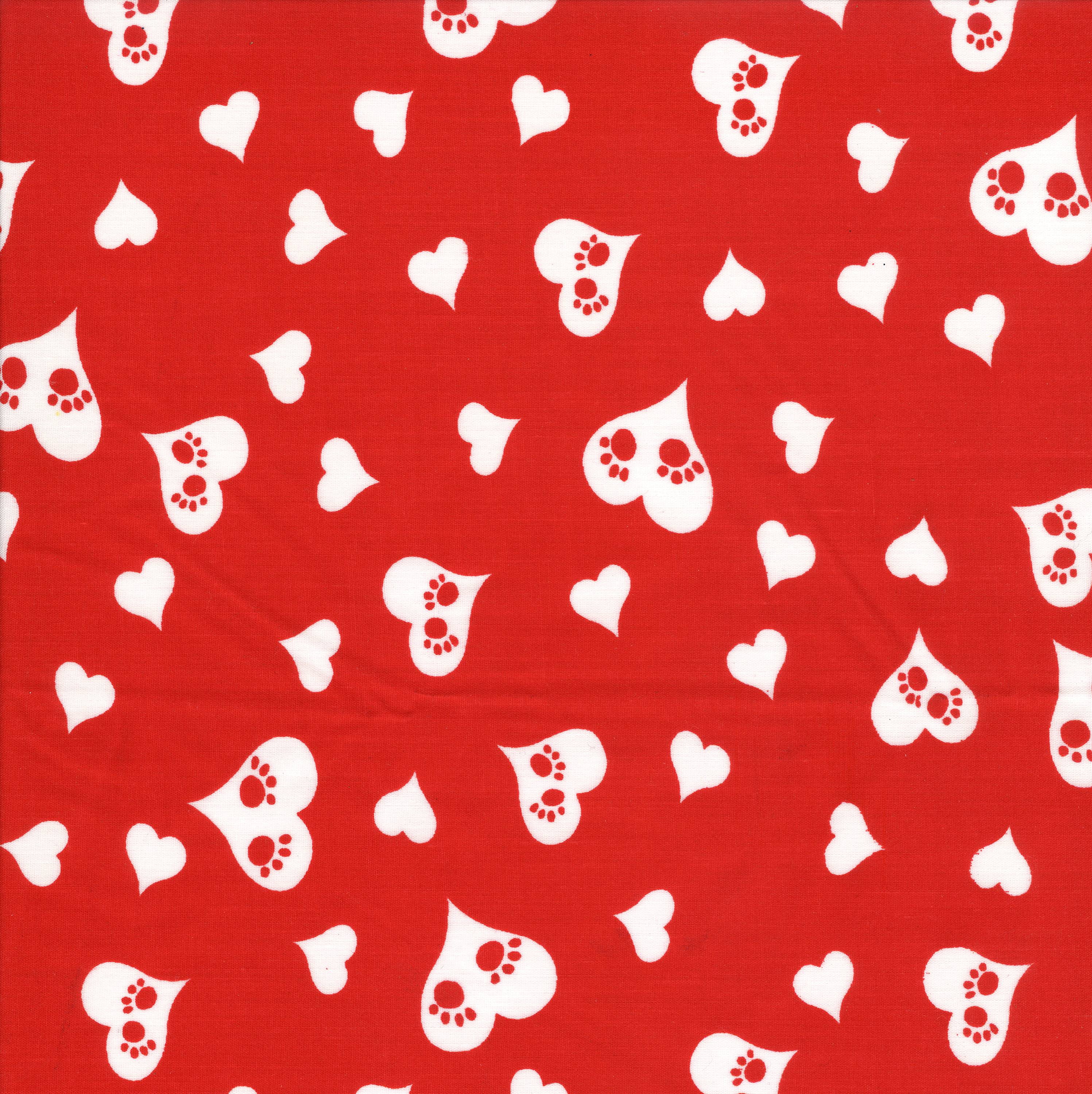 Shason Textile (2 Yards Cut) Craft Projects Quilting Poly Cotton Fabric, Pets Red