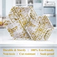 thumbnail image 5 of Hexagon Disposable Dinner Plates (18 Pc) Metallic Sketchy Print Paper Plates, Heavy Duty Paper Plates 10 inch, Gold Party Supplies for Weddings, Great for Birthdays, Baby Showers & Events - Arctic, 5 of 5