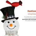 thumbnail image 6 of Alpine Corporation 74" (Over 6 Feet Tall) Outdoor Mesh Snowman Yard Decor with Red Birds and 100 Cool White LED Lights, Christmas Holiday Lighted Sculpture, 6 of 11