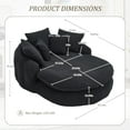 thumbnail image 2 of 70.87''Bean Bag Couch Chairs for Adults, Chenille Floor Couch with 5 Pillows, Oversized Lazy Sofa with Foam Lounger with Backrest, Soft Bean Bag Couch for Living Room Bedroom Dorm Apartment (Black), 2 of 7