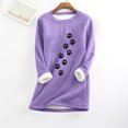 thumbnail image 1 of Birdeem Mode Femme Imprimé Manches Régulières Hiver Ample Vacances Décontracté Manches Col Rond Chemise Hauts, 1 of 12