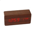 thumbnail image 1 of Pantalla LED de temperatura de tiempo de control de sonido de reloj despertador digital electrónico de madera de bambú inteligente sidaley DZ4616-01, 1 of 2