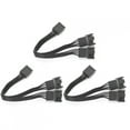 thumbnail image 4 of Hermoso cable de computadora con funda completamente negra cable adaptador divisor en Y con mejor disipación de calor de 3 piezas con enfoque de cuatro cables para PC, 4 of 8