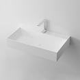 thumbnail image 7 of 36" x 18" Solid Surface Wall Mount Rectangle Matte White Vessel Sink with Faucet Hole, 7 of 7