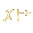 thumbnail image 4 of Fiaya Women Creative Fashion Earrings for Women, Gold 26 English Letters Earrings, Jewelry Gifts for Daughter Sister (X), 4 of 4