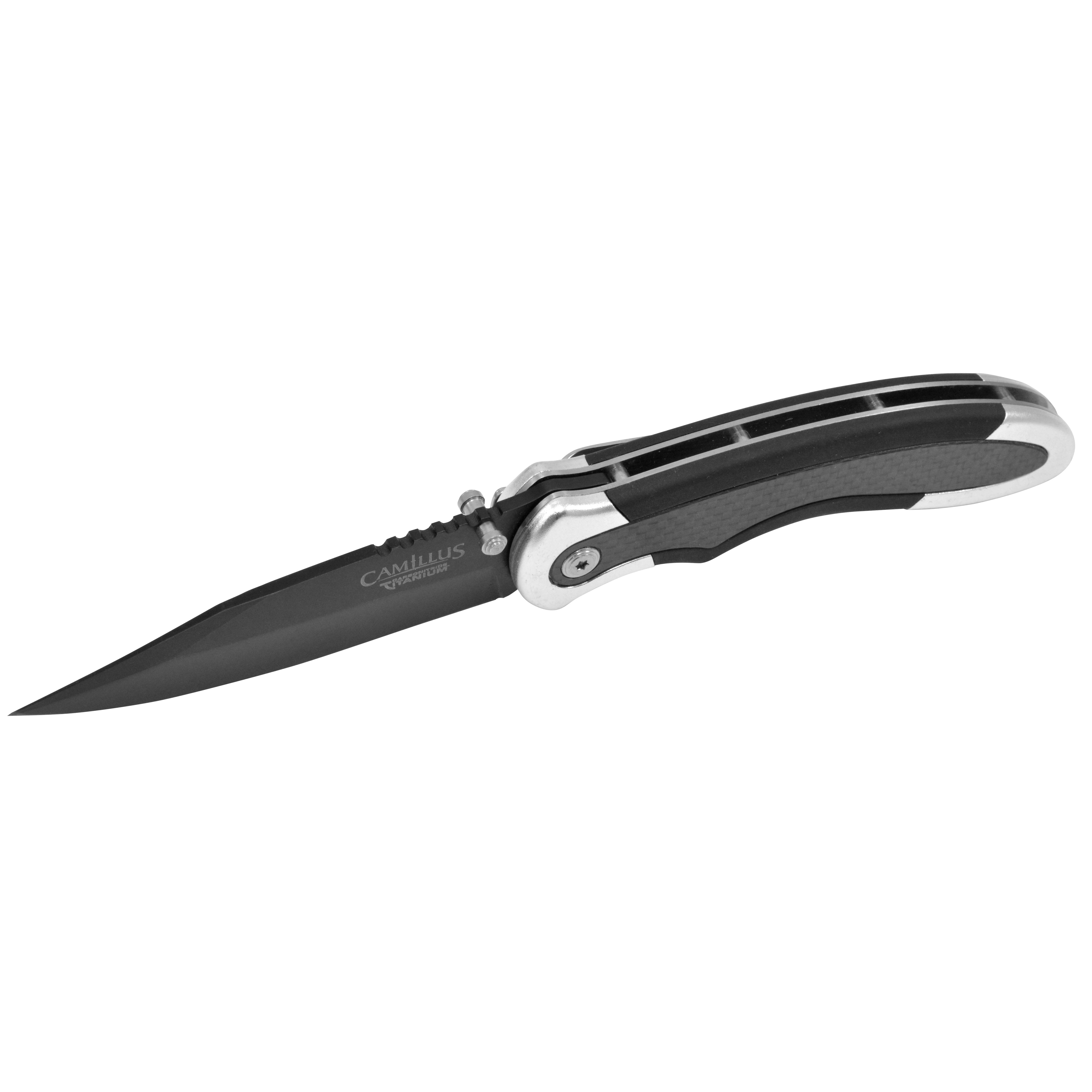 Camillus Cameleon 8.75" Folding Pocket Knife, 3.5" Drop-Point Blade, Black